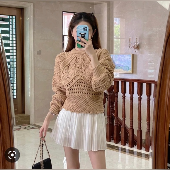 Zara Taupe Brown Wool Blend Open
Knit Sweater - Picture 11 of 11